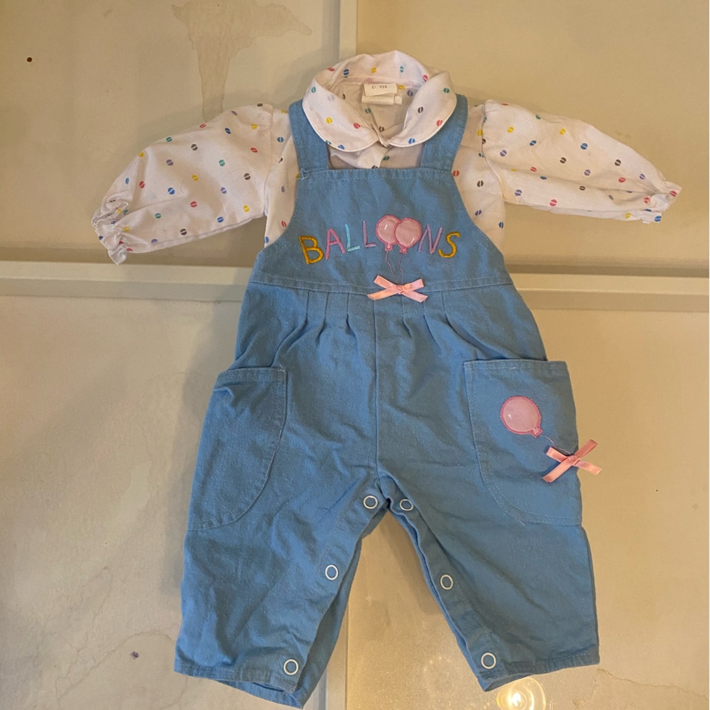 Vintage Baby Overalls with Balloon Design Mayfair Newborn